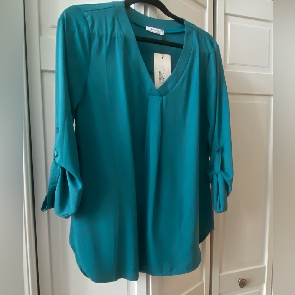 Teal blouse 3/4 sleeve NWT